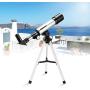 Telescope for Kids, Merkmak Educational Toy for Beginners Science Plastic Tools with Tripod and 3 Magnification Eyepieces 360/50mm Spotting Scope (Silver)