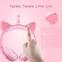 Isightguard Kids Headphones, Unicorn Headphones Wired Headphones,On Ear, Cat Ear Headphones with LED for Girls, 3.5mm Audio Jack for Cell Phone,Pink