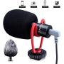 SAIREN VM-Q1 Shotgun Video Microphone, Compact On-Camera Recording Mic, with Shock Mount DeadCat Windscreen, Universal for iPhone Samsung Smartphone; Sony/Canon/Nikon Camera; DJI OSMO Mobile 3 Gimbal