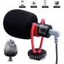 SAIREN VM-Q1 Shotgun Video Microphone, Compact On-Camera Recording Mic, with Shock Mount DeadCat Windscreen, Universal for iPhone Samsung Smartphone; Sony/Canon/Nikon Camera; DJI OSMO Mobile 3 Gimbal