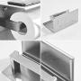 POKIM SUS 304 Stainless Steel Toilet Paper Holder with Phone Shelf, Bathroom Accessories Tissue Roll Holder Wall Mount,Brushed Nickel