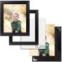 Frametory, 8x10 Aluminum Black Photo Frame for Posters, Pictures, Artworks with Real Glass,Metal Picture Frame Collection (8x10)