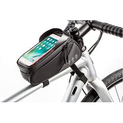 Bike Bags Bicycle Front Frame Bag Waterproof Handlebar Cycling Top Tube Touch Screen Sun Visor Large Capacity Mobile Phone Holder Fits Phones Below 6.5 Inches