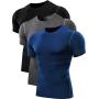 Neleus Mens 3 Pack Athletic Compression Under Base Layer Sport Shirt