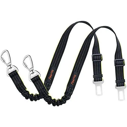 iBuddy Dog Seat Belts for Cars of Small/Medium/Large Dogs,Adjustable Pet Seat Belt for Dog Harness with Dual Safe Bolt Hook and Elastic Durable Nylon Dog Safety Belt for Car iBuddy Dog Seat Belts for Cars of Small/Medium/Large Dogs,Adjustable Pet Seat Belt for Dog Harness with Dual Safe Bolt Hook and Elastic Durable Nylon Dog Safety Belt for Car