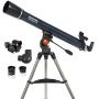 Celestron - AstroMaster 90AZ Refractor Telescope - Refractor Telescope for Beginners - Fully-Coated Glass Optics - Adjustable-Height Tripod - BONUS Astronomy Software Package