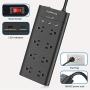 Power Strip with USB, AUOPLUS Grounded Surge Protector with 8 Outlets and 3 USB Ports[Flat Plug/Wall Mountable] 6FT Extension Cord, Desktop Charging Station for Computer Laptops Smartphone Home Office