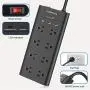 Power Strip with USB, AUOPLUS Grounded Surge Protector with 8 Outlets and 3 USB Ports[Flat Plug/Wall Mountable] 6FT Extension Cord, Desktop Charging Station for Computer Laptops Smartphone Home Office