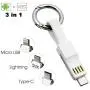 Keychain Charger Magnetic Portable Charging Cable 3 in 1 Multi Short Small Fast Charging Cord Compatible All Smartphones Smart Device (White) Keychain Charger Magnetic Portable Charging Cable 3 in 1 Multi Short Small Fast Charging Cord Compatible All Smartphones Smart Device (White)