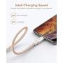 iPhone Charger Xcentz 3ft 2 Pack, Apple MFi Certified Lightning Cable, High-Speed iPhone Charger Cable Durable Braided Charging Cord for iPhone 11/X/XS/XR/XS Max/8/7/7 Plus/6/5s, iPad Mini/Air, Gold