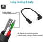 Poyiccot 90 Degree USB C Type C Male to Female Cable 1Feet/30cm, Right & Left Angled 90 Degree USB-C USB 3.1 Type-C Male to Female Extension Cable for Laptop & Tablet & Mobile Phone (USB C Right M/FM)