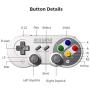 8Bitdo SF30 Pro Wireless Bluetooth Controller with Joysticks Rumble Vibration USB-C Cable Gamepad for Mac PC Android Nintendo Switch Windows macOS Steam With Carrying Case