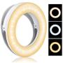 Selfie Ring Light, YBLNTEK Led Circle Light Cell Phone Ring Light Clip Rechargeable Ring Light with 40 LEDs for Phone Camera Photography Video
