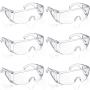 6 Packs Protective Polycarbonate Eyewear Clear Safety Goggles Anti-Fog Glasses with Impact Resistant Lens for Construction Laboratory Outdoor Eye Protection