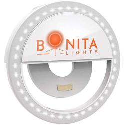 Bonita Lights Cell Phone Ring Light Rechargeable Selfie Ring Light for iPhone Portable Ipad Ring Light Clip On Phone Selfie Light LED Mini Ring Light for Smart Phone or Laptop