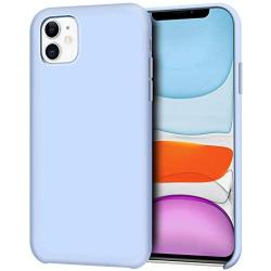 Anuck iPhone 11 Case, Anti-Slip Liquid Silicone Gel Rubber Bumper Case with Soft Microfiber Lining Cushion Slim Hard Shell Shockproof Protective Case Cover for Apple iPhone 11 6.1" 2019 - Light Blue