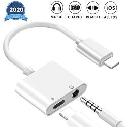 for iPhone Headphone Adapter Dongle Charger Jack AUX Audio 3.5 mm with iPhone 11/7/7Plus/8/8Plus/X/XS/XR/10/XS MAX Accessory Compatible All iOS Systems