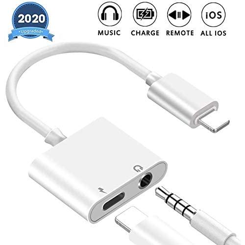 for iPhone Headphone Adapter Dongle Charger Jack AUX Audio 3.5 mm with iPhone 11/7/7Plus/8/8Plus/X/XS/XR/10/XS MAX Accessory Compatible All iOS Systems