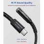 USB Type C to 3.5mm Female Headphone Jack Adapter, JSAUX USB C to Aux Audio Dongle Cable Cord Compatible with Pixel 4 3 2 XL, Samsung Galaxy S20 Ultra Z Flip S20+ Note 10 S10 S9 Plus, iPad Pro(Black)