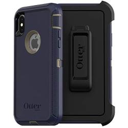 OtterBox DEFENDER SERIES SCREENLESS EDITION Case for iPhone Xs & iPhone X - Frustration Free Packaging - DARK LAKE (CHINCHILLA/DRESS BLUES)