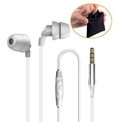 Sleep Earphone ，Gift Bag，Sleeping Earphone Unique Total Soft Silicone Perfect for Insomnia, Side Sleeper， Noise Isolating Ear Plugs Sleep Earbuds Headphones, Air Travel,Snoring, Relaxation (White)