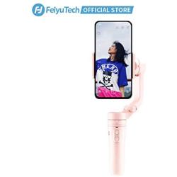 FeiyuTech VLOGpocket 3-Axis Handheld Gimbal Foldable Stabilizer for iPhone 11 iPhone X 8 7 Plus,Samsung,Huawei,XIAOMI and Other Smartphones with Mini Tripod,Pink