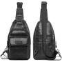 Mens Sling Bag Genuine Leather Chest Shoulder Backpack Cross Body Purse for Men And Women