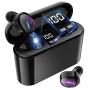 Wireless Earbuds, Bluetooth 5.0 Headphone, in-Ear Button Control Hi-Fi Stereo Sound IPX5 Waterproof, Built-in Mic Earphones for Work Sport Gym Travel Running