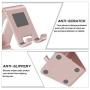 Cell Phone Stand, OMOTON [2 Pack] Phone Holder for Desk, Aluminum Mobile Phone Cradle Dock Compatible with All iPhone and Android Smartphone (Silver&Rose Gold)