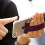 Sinjimoru Cell Phone Grip with Card Wallet, Phone Wallet Stick on Card Holder for Back of Phone, Slim Wallet with Elastic Phone Strap. Sinji Pouch Band Blue Gray