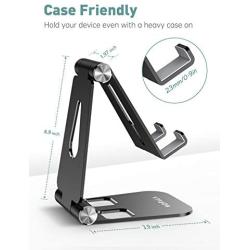 Adjustable Cell Phone Stand, WOFALA Aluminum Alloy Desktop Cellphone Stand, Cradle, Dock, Holder, Compatible with iPhone/Android/iPad/Kindle/Tablet