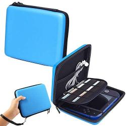 Storage Organizer Carrying Case Compatible for Nintendo 2DS - Pinowu Storage Pouch Bag Case with Double Zipper and 8 Game Holders Compatible Nintendo 2DS (Blue)