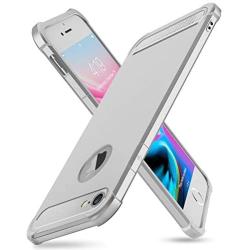 SUPBEC iPhone 7/8 Case with Card Holder and [ Screen Protector Tempered Glass x2Pack] Protective Ultra-Thin Cover with Silicone TPU Shockproof Rubber Wallet Case for iPhone7 / iPhone8 -Silver