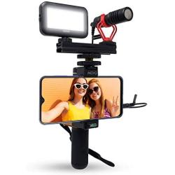 Movo Smartphone Kit Bundle with VXR10 Microphone, Grip and LED Light