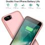 Battery case for iPhone 8 Plus/7 Plus/6 Plus/6s Plus,8500mAh Charging Case Portable Charger Case Rechargeable Extended Battery Pack for 6s Plus/ 6 Plus/ 7 Plus/ 8 Plus(5.5) Backup (Rose Gold)