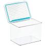 mDesign Airtight Stackable Plastic Kitchen Cabinet Pet Food Storage Container - Attached Lid - Compact Bin for Pantry, Refrigerator, Freezer - BPA Free, Food Safe - Holds 2 Quarts, 2 Pack - Clear