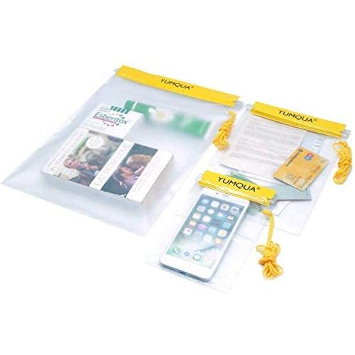 YUMQUA Clear Waterproof Bags, Water Tight Cases Pouch Dry Bags for Camera Mobile Phone Maps Pouch Kayak Military Boating Document Holder