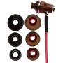 Symphonized NRG 2.0 Wood Earbuds Wired, in Ear Headphones with Microphone for Computer & Laptop, Noise Isolating Earphones for Cell Phone, Ear Buds with Booming Bass (Lava Red)