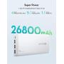 Portable Charger RAVPower 26800mAh Power Bank Battery Pack Total 5.5A Output External Battery 3 Ports Portable Phone Charger Compatible with iPhone 11 Pro Max SE iPad Samsung Galaxy S20 Note10 (White)