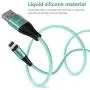 Melonboy Magnetic Charging Cable(2 Pack, 3.3ft/6.6ft), Soft & Tangle-Free Liquid Silicone Cable, 3 in 1 Magnetic Phone Charger Cable Compatible with Type-C, Micro USB and iProduct Devices - Cyan-Bule Melonboy Magnetic Charging Cable(2 Pack, 3.3ft/6.6ft), Soft & Tangle-Free Liquid Silicone Cable, 3 in 1 Magnetic Phone Charger Cable Compatible with Type-C, Micro USB and iProduct Devices - Cyan-Bule
