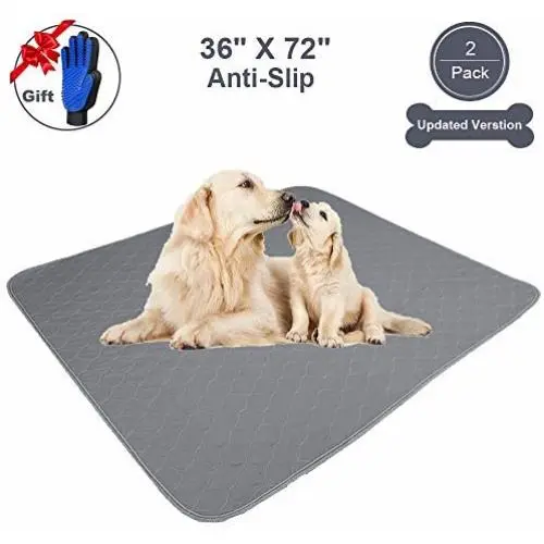 JdPet Washable Dog Pee Pads+Free Grooming Gloves - Reusable Whelping Pads,Waterproof Dog Mat Non-Slip Puppy Potty Training Pads for Dogs, Cats, Bunny