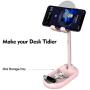 Adjustable Cell Phone Stand,licheers Foldable Cell Phone Stand for Desk,Portable Cell Phone Holder&Tablet Stand,Compatible with iPhone/iPad Mini/Kindle/Mobile Phone and More 4-9.7” Devices(Pink)