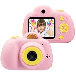 omzer Kids Camera for 4-8 Year Old Girls, Shockproof Cameras Great Mini Child Camcorder for Little Girl with Soft Silicone Shell for Outdoor Play,Pink(16G SD Card Included)