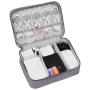 Portable Electronic Organizer Travel Accessories Cable Bag Universal Cord Storage Case Carrying for Charging Cable, Cell Phone, Power Bank,Mini Tablet(Gray)