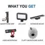 Smartphone Video Rig, Cell Phone Video Recording Kit Vlogging Stabilizer Equipment with Cardioid Microphone,Selfie LED Light, Solid Aluminum Cold Shoe Extension Bar Compatible with iPhone Smartphones
