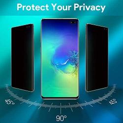 Galaxy S10 Plus Privacy Screen Protector, Tempered Glass [Anti-spy] [9H Hardenss] [3D Curved] [Easy Installation] Screen Film for Samsung Galaxy S10 Plus