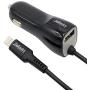 Apple Certified iPhone Car Charger - Ultra Durable 4ft Coiled Lightning Cable - 3.4 Amp Rapid Power - for iPhone 11 XS Max XR X 8 Plus 7 6S 6 SE 5S 5C 5 iPad Mini Air Pro iPod - Extra USB Port (Black)