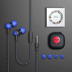 Earphones Earbuds, OARIE Headphones with Mic Stereo HiFi Earphones for iOS Android 3.5mm Jack(Dark Blue)