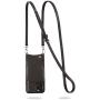 Bandolier Emma Crossbody Phone Case and Wallet - Black Leather with Silver Detail - Compatible with iPhone SE / 8, 7, 6 Only