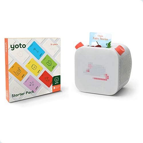 Yoto Player – Kids Audio Player & 6 Cards Starter Pack | Speaker Plays Content Cards with Bestselling Audiobooks & More | Includes Sleep Trainer, Clock, Nightlight All-in-One